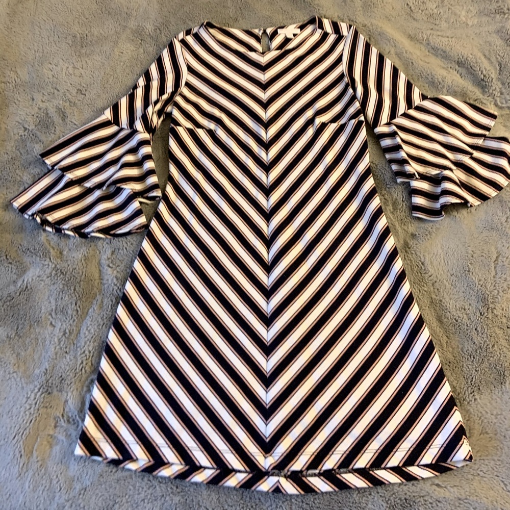 Navy, White and Pink Striped Dress - NY and Co.